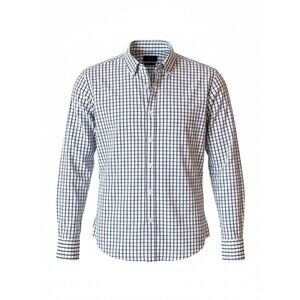 J. Crew Slim White Shirt with Blue Green Grid Pattern Button down - Large